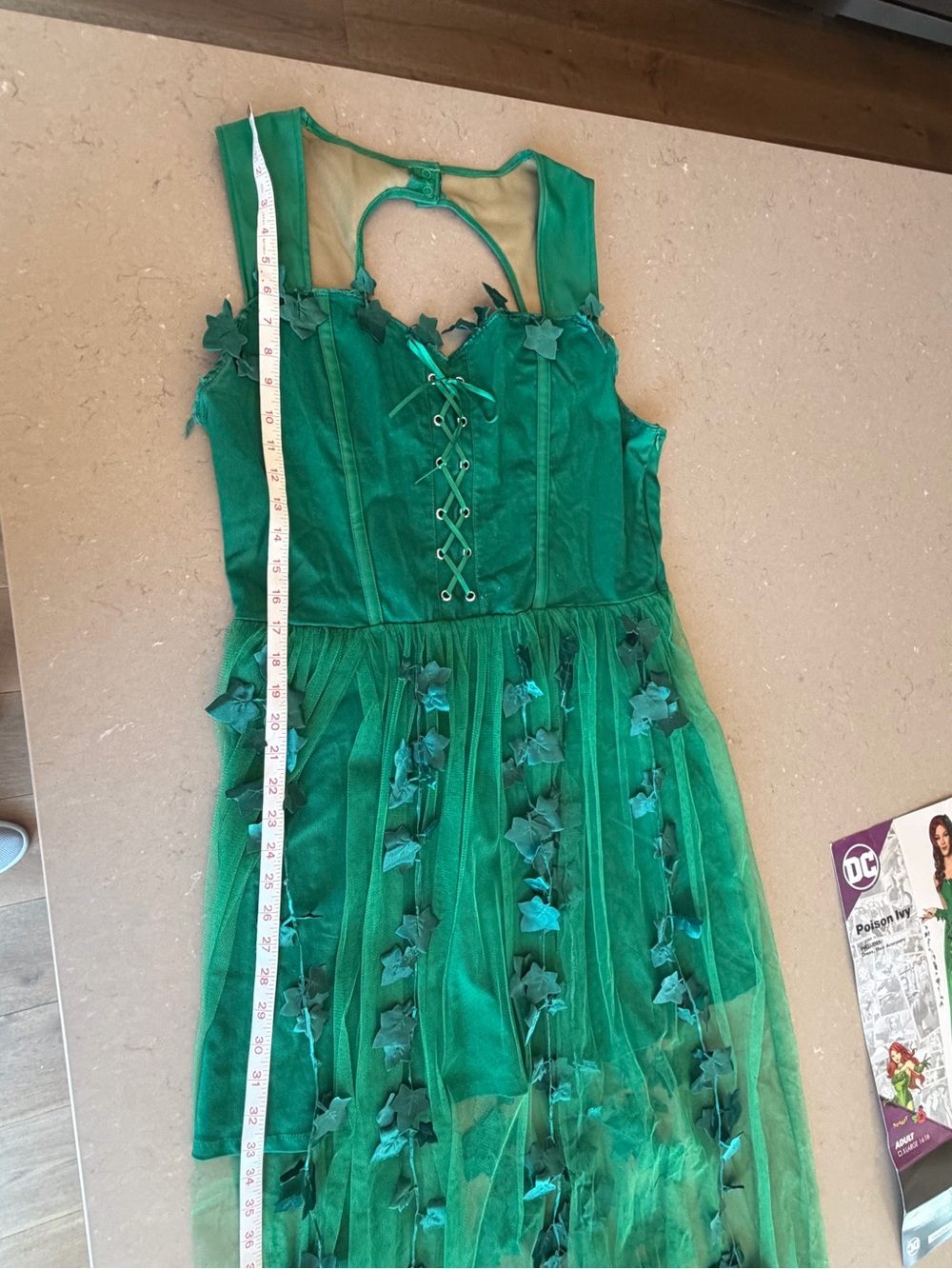 DC Poison Ivy Costume Dress XL Spirit Halloween Cosplay Comics Goth Adult 14-16 - Picture 3 of 16